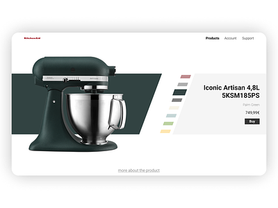 Daily UI 033 - Customize Product blender choices customize customize product daily ui dailyui dailyui 033 dailyui033 ecommerce figma kitchen kitchenaid product product page