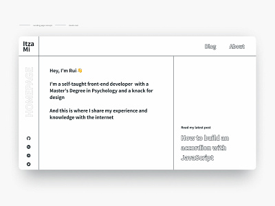 ItzaMi | Landing page concept blog concept grid landing landing page minimal minimalist page webdesign website design