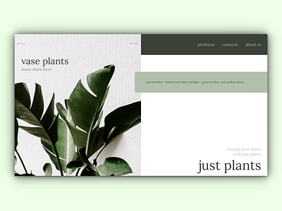 just plants - Full Page eCommerce Website