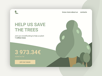 Daily UI 032 - Crowdfunding Campaign campaign crowdfunding daily ui dailyui dailyui 032 dailyui032 design figma goals illustration money plants trees