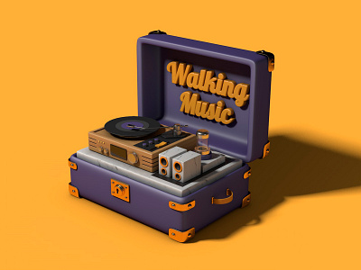 WALKING MUSIC 3d c4d