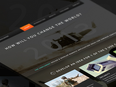 How Will You Change the World? css dark gray hero html minimal orange psd slider