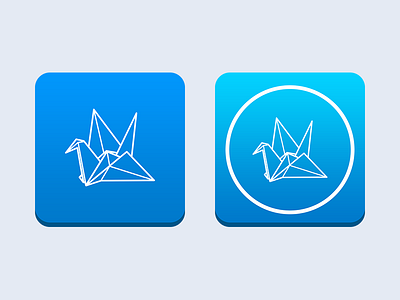 Gush Post Logo Concept bird blue branding crane flat gradient identity ios ive jony logo minimal origami