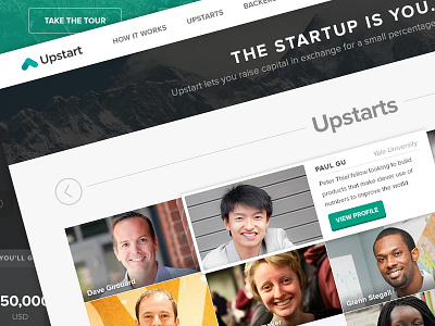 New Upstart Landing page flat hero landing minimal mosaic psd upstart