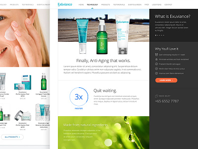 Exuviance Microsite Technology page