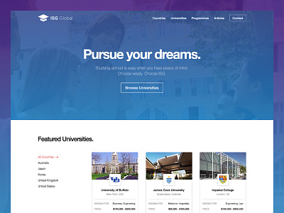 Education Website Landing education flat gradient hero minimal schools