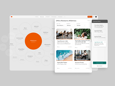 Trend-based Campaign Creation clean dashboard minimal offers social trends ui ux