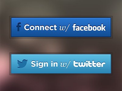 Social Media Login Buttons Freebie (PSD) button connect with facebook facebook freebie freebies psd retina sign in with twitter social media twitter