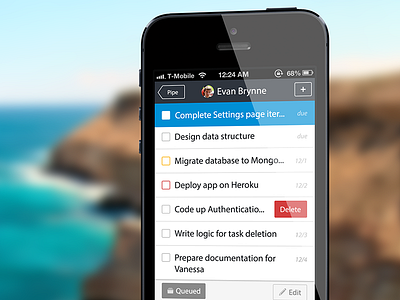 Personal Pipe View checkbox ios list to do ui design