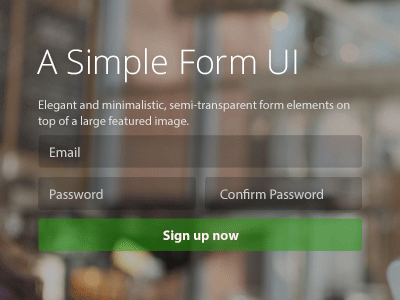Animated Form UI animation button field form forms input minimalistic psd sign up ui