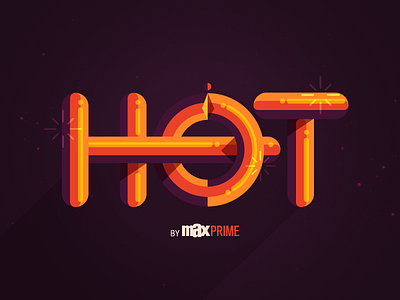 Hot Logo erotic hot night orange pop purple rounded typography