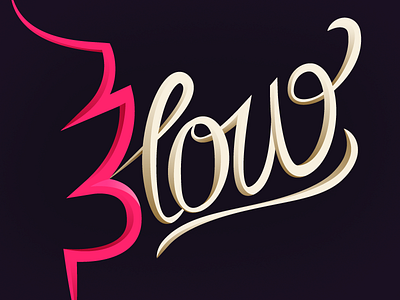 Blow blow mouth pink type typography
