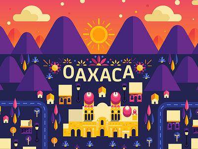 Oaxaca Sunset agave city flat flowers mexico oaxaca oaxaca mexico orange purple sunset