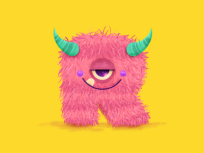 R with Horns hairy horns letter monster pink r