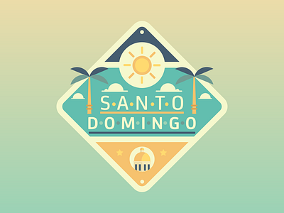 Santo Domingo badge palm tree santo domingo sun