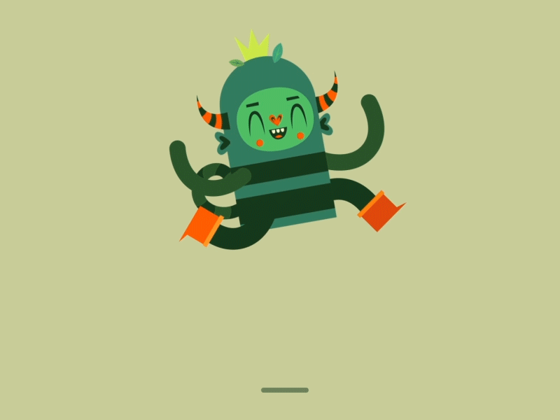 Nester says: Happy New Year! animation gif monster cycle run