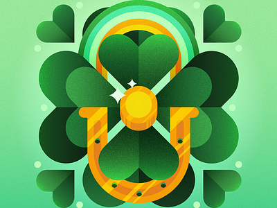 St. Patricks Day Icon clover coins green horseshoe leaves rainbow st patricks st patricks day