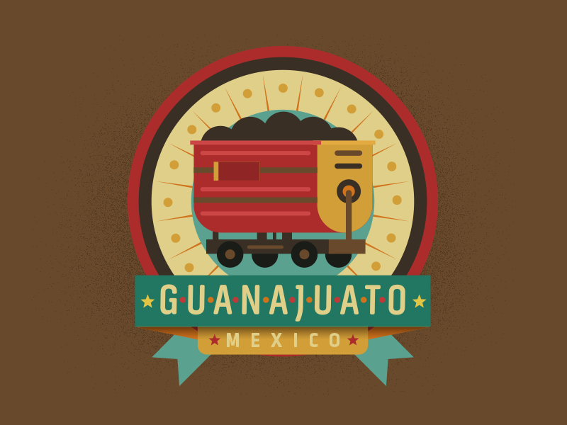 Guanajuato, México. vector mines mine mine car badge mexico guanajuato