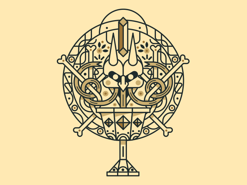 Personal Project 2 demon goblet medal tongues bones devil cup