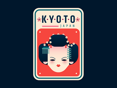 Kyoto Badge badge cherry geisha icon japan kyoto