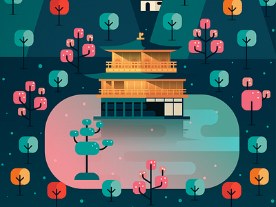 Kinkaku-ji: The Golden Pavilion cherry blossom city golden pavilion japan kyoto temple