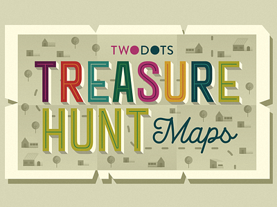 Treasure Hunt Maps flat logo map treasure two dots