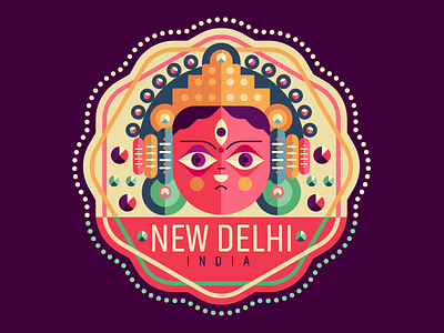 New Delhi badge city india new delhi