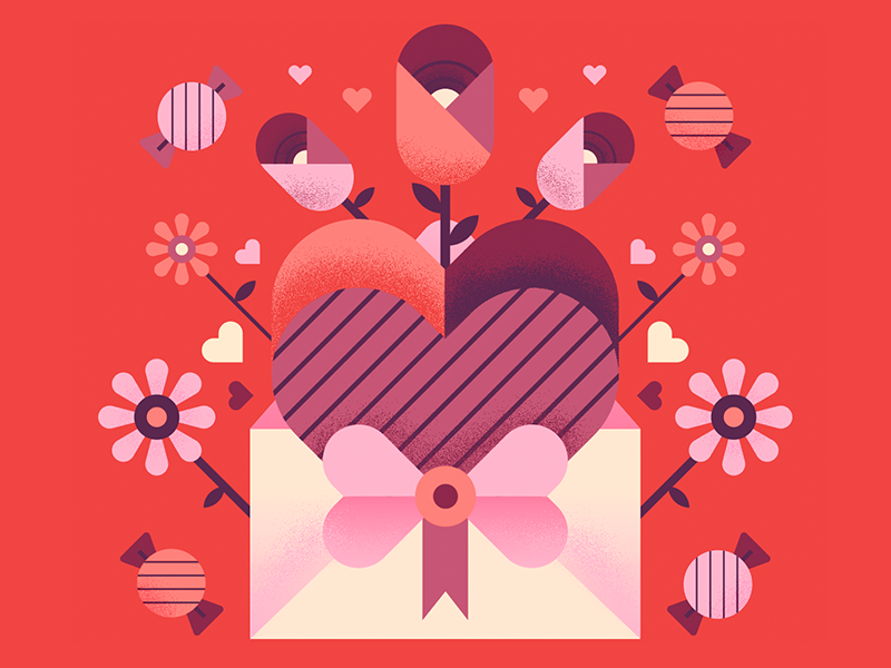 Valentines Day Icon love letter chocolates heart valentines