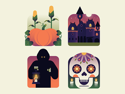 Fall Icons autumn fall halloween pumpkin skull sugar skuul