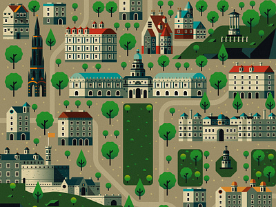 Edinburgh Map city edinburgh flat green illustration landscape map