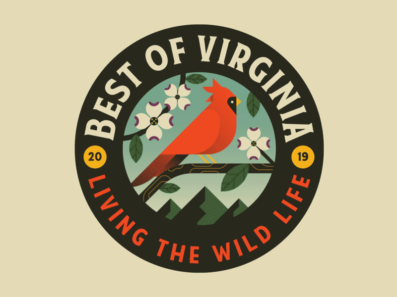 Best of Virginia 2019 animation badge bird cardinal gif illustration landscape us virginia