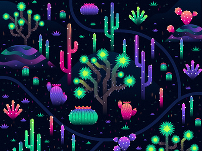 Electric Desert cacti cactus desert landscape map