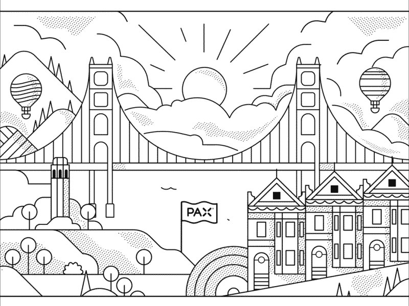 SF Outside Lads / PAX animation bay area festival gif lineart san francisco