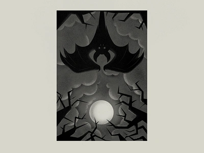 Bat bat halloween horror illustration moon photoshop spooky