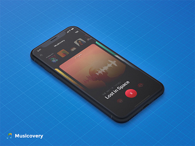 iOS music discovery app apple design designer discover ios iphonex mockup music playlist ui ux