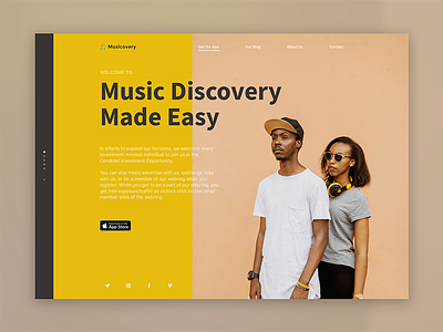 Musicovery landing page ios landing simple ui web webdesign webpage website