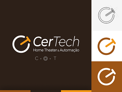 Logo CerTech art automatic automation branding color palette ct ct logo design flat graphic design illustration illustrator logo oranje logo tech tech logo technology vector