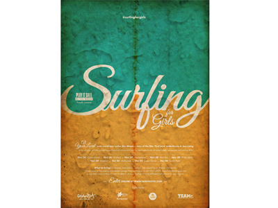 Surfing for Girls 2013 graphic design poster retro surf