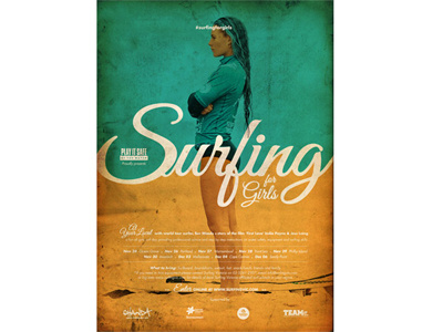 Surfing for Girls Poster concept 2013 graphic design poster retro surf timmy woolley