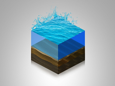 Cube Vibes advertising blueocean cube editorial graphicart graphicdesign graphicgang illustration land manipulation osmosis photoshop vibes water wave