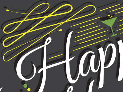 DAP Happy Hour 2013 Promotion illustration script typography