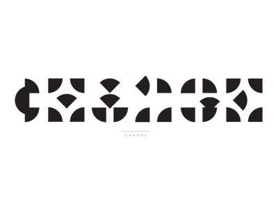 Shape Typography: Change 2.0 black shapes type typography white