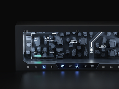 VOYAGE | Smart cockpit vehicle interface design 3d ai art car cockpit drive glass hmi interface lab lamp model render smart technology ui