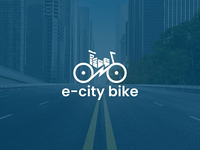E-city bike art bike brand branding city bike clean design e bike flat graphic design icon identity illustration illustrator logo minimal vector