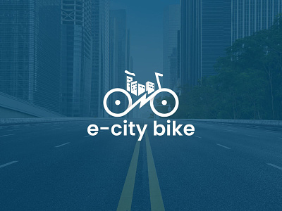 E-city bike art bike brand branding city bike clean design e bike flat graphic design icon identity illustration illustrator logo minimal vector