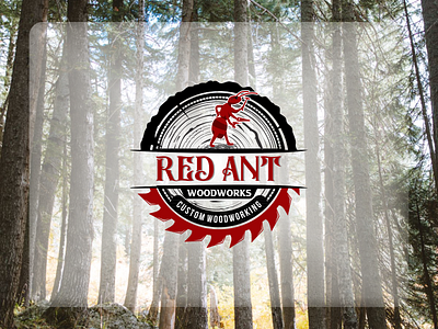 Emblem Logo for Red Ant Woodworking ant logo badge logo brand design brand guide brand identity branding design emblem logo forestry illustration illustration logo logo mascott logo sawmill tree typography vector vintage logo woodworking woodworks