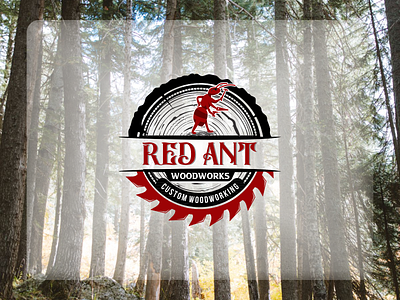 Emblem Logo for Red Ant Woodworking