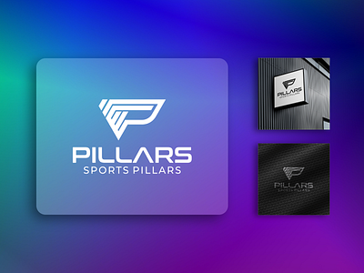 Pillars P Monogram Logo apparel brand designer brand guidelines brand identity branding design gradient icon letter p logo logo creator logo designer minimal modern monogram pillars popular sport strong vector