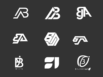 BJA monogram app art brand branding clean design flat graphic design icon identity illustration logo minimal monogram type typography ui ux vector web