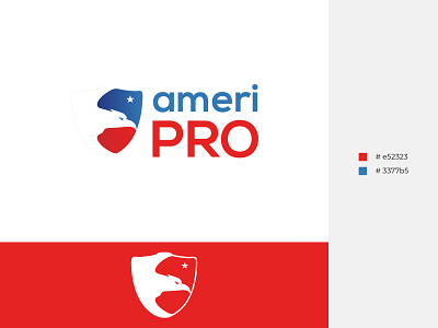 AmeriPRO - Logo design design eagle flat graphicdesign illustration logo logodesign logonew logos logotype minimalist shield logo vector